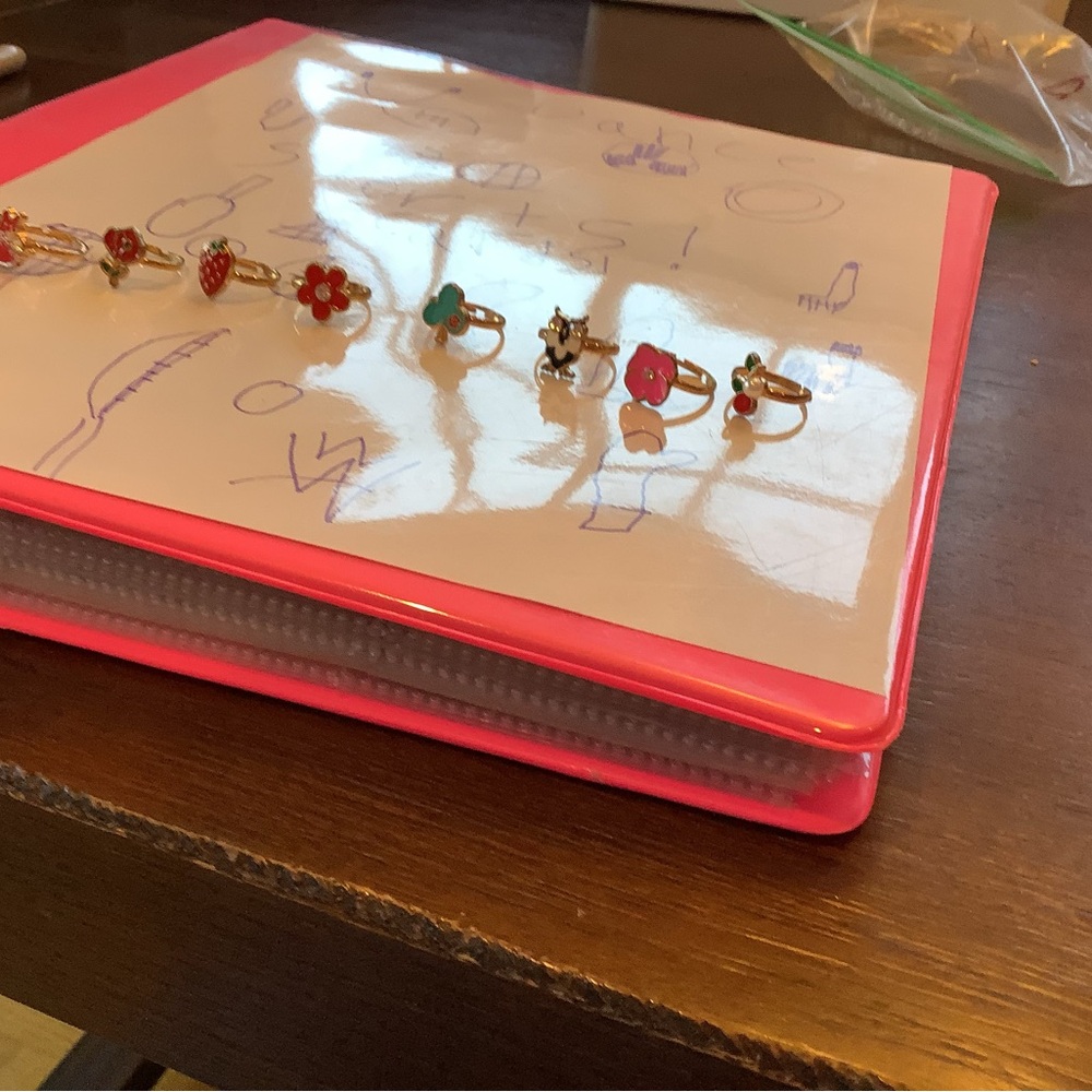 Colorful Flower and Heart Rings Set - Picture 3 of 3
